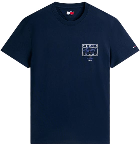Tommy Jeans Reg Sign Spray SS T Ext Blauw
