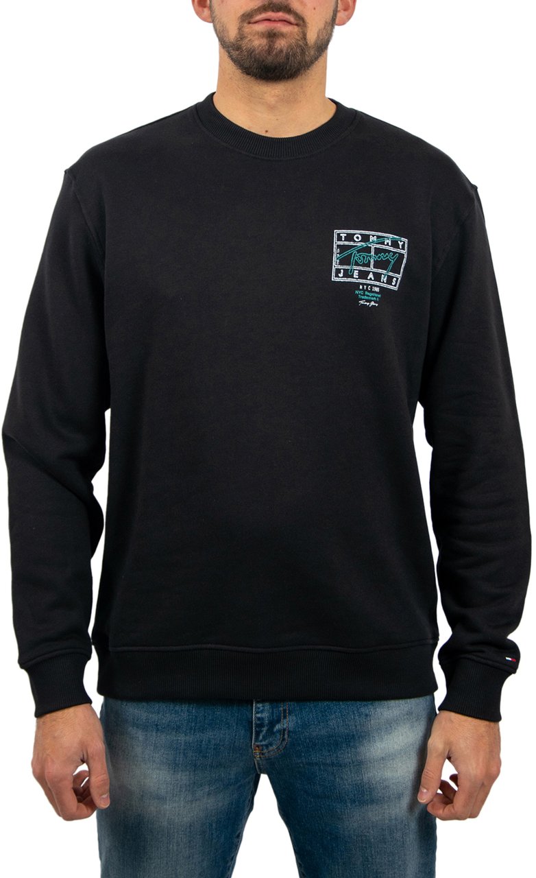 Tommy Jeans Tommy Jeans Reg Entry Dna Play Crew Ext Zwart