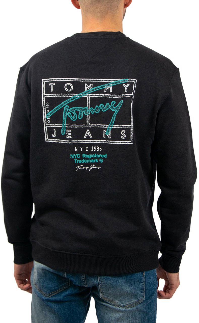 Tommy Jeans Tommy Jeans Reg Entry Dna Play Crew Ext Zwart