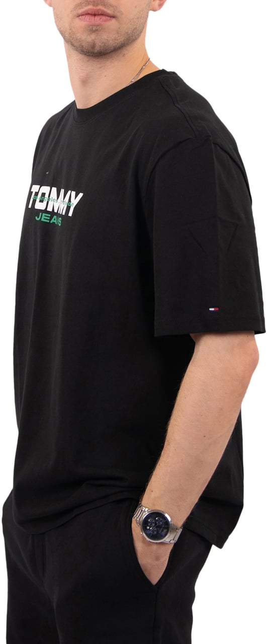 Tommy Jeans Tommy Jeans 90S TJ Block SS Tee Zwart