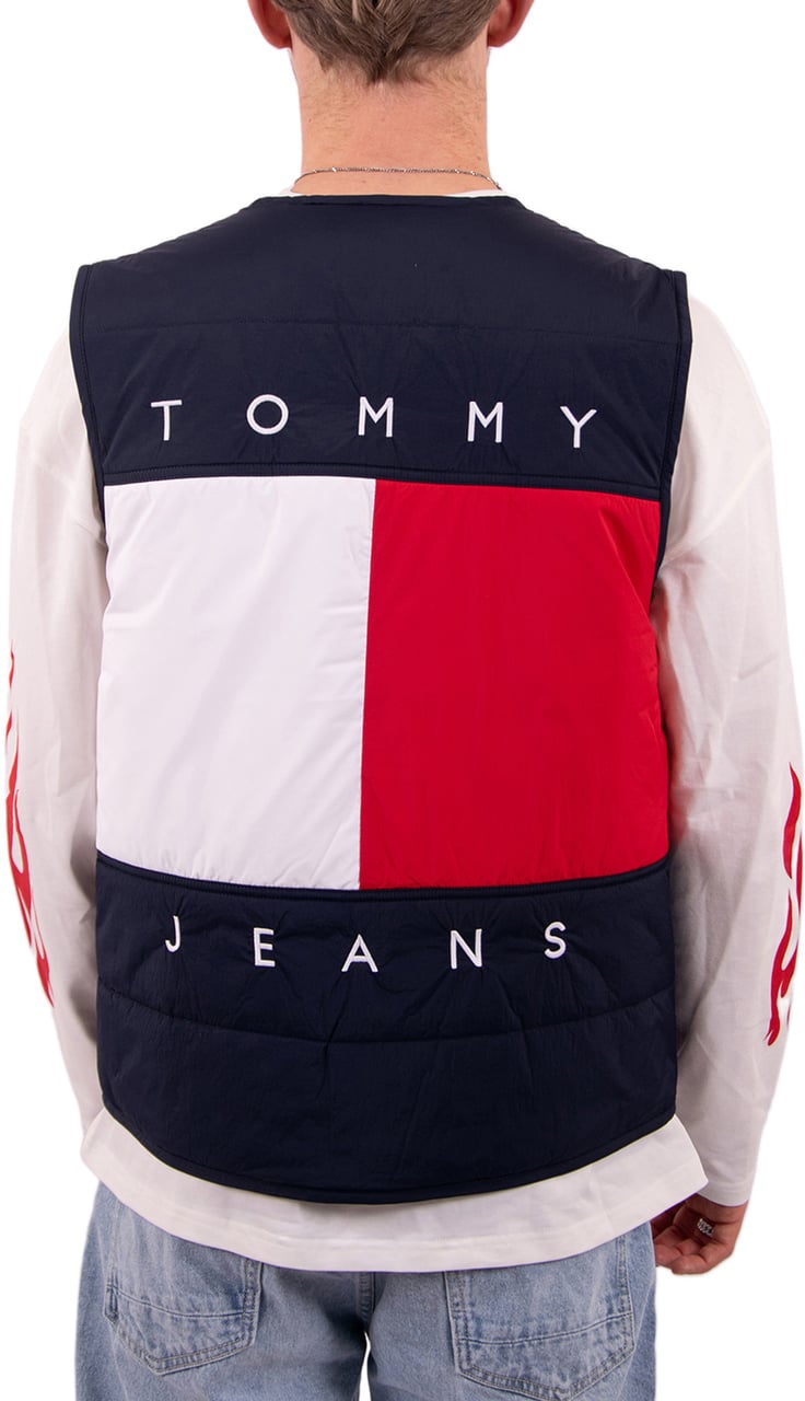 Tommy Jeans Tommy Jeans Heritage Flag Quilted Vest Blauw