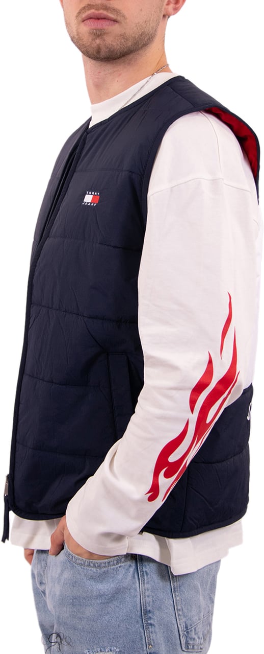 Tommy Jeans Tommy Jeans Heritage Flag Quilted Vest Blauw