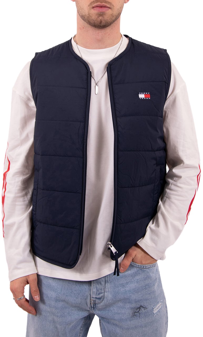 Tommy Jeans Tommy Jeans Heritage Flag Quilted Vest Blauw