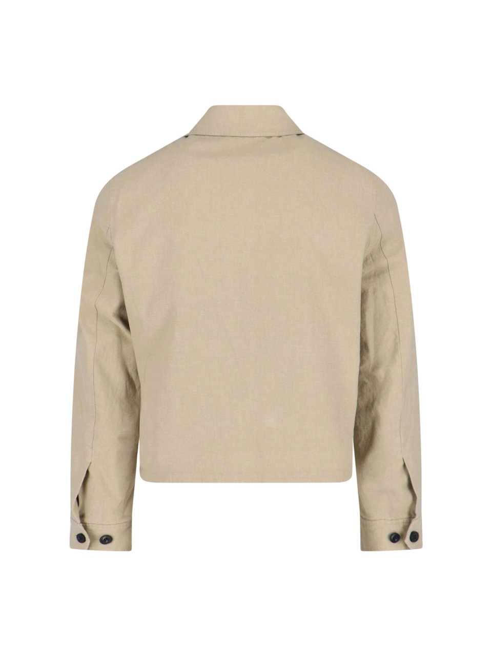 Tonywack Minimalistic Beige Jacket With High Collar And Zipper Closure Neutraal