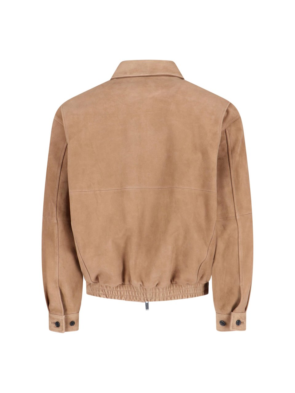 Tonywack Structured Beige Jacket With High Collar And Zipper Closure Bruin