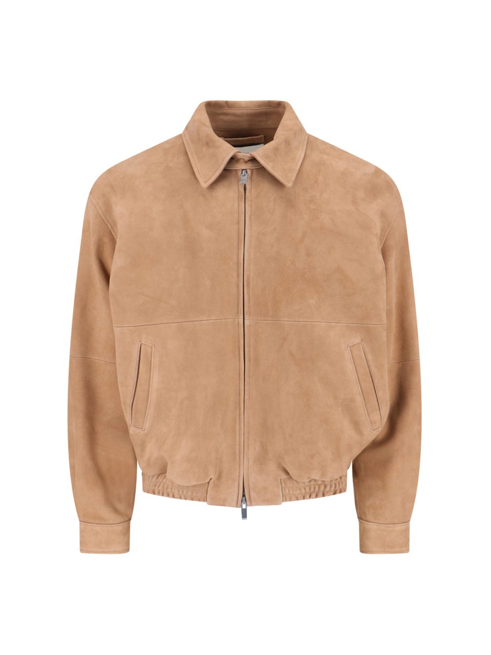 Tonywack Structured Beige Jacket With High Collar And Zipper Closure Bruin