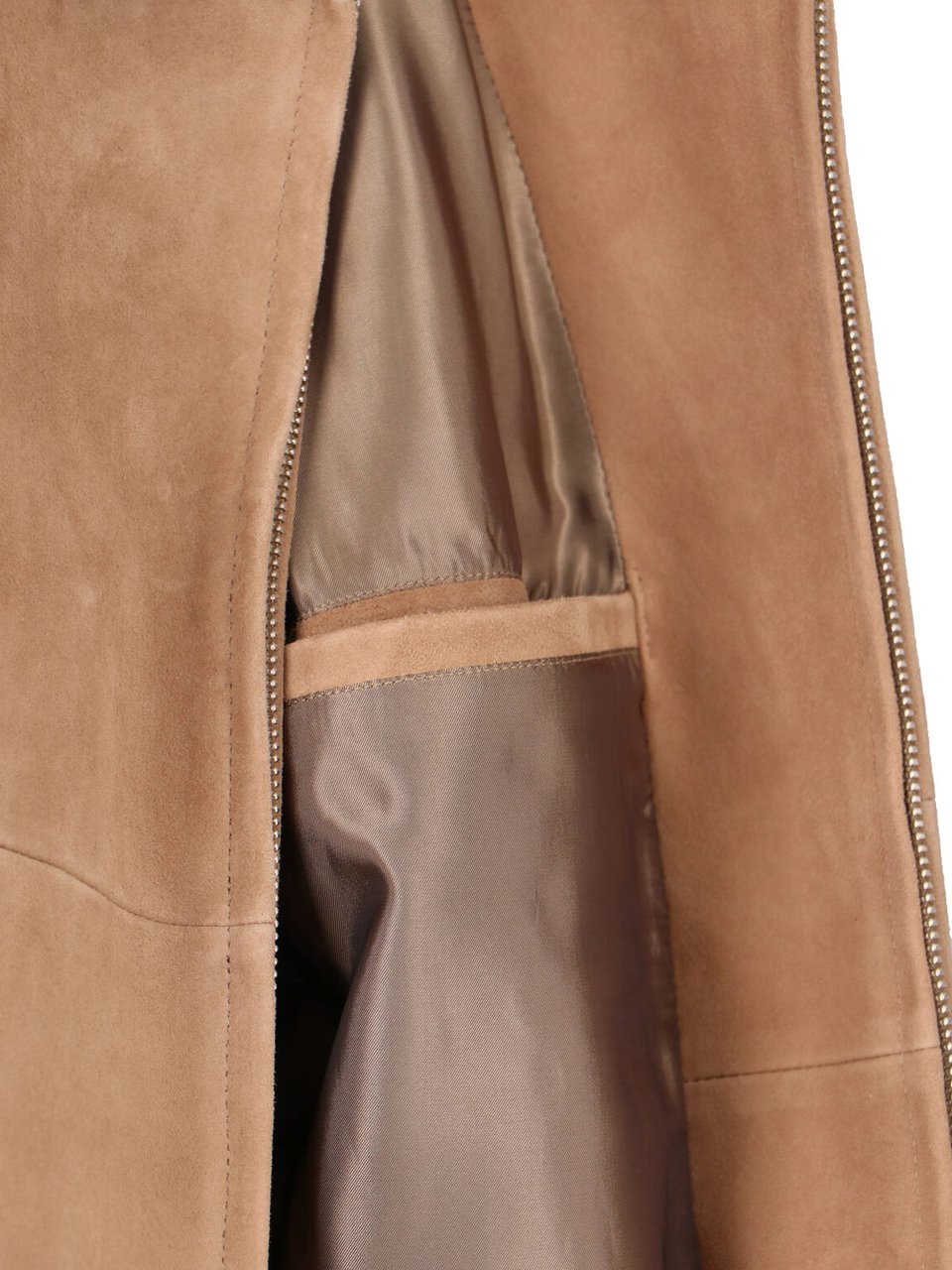 Tonywack Structured Beige Jacket With High Collar And Zipper Closure Bruin