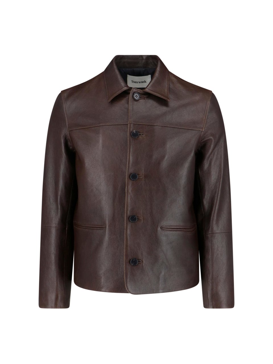 Tonywack Structured Brown Jacket With Refined Finish Bruin