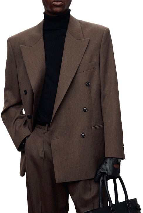Tonywack Blazer Double-Breasted Melange Woo Hazelnut Divers