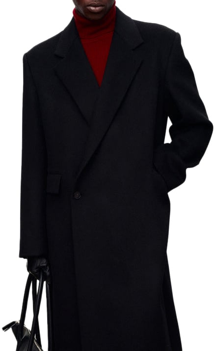 Tonywack Cappotto Wool And Cashmere Tailored Wrap Nero Zwart