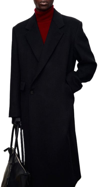 Tonywack Cappotto Wool And Cashmere Tailored Wrap Nero Zwart