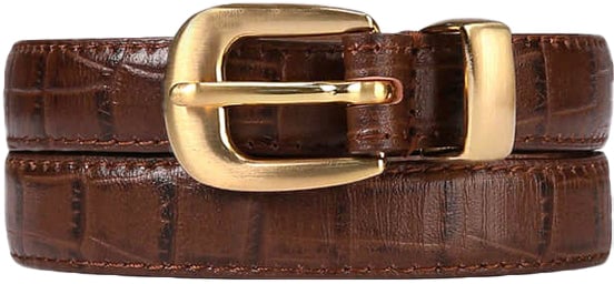 Tonywack Cintura Crocodile Pattern Marrone Bruin