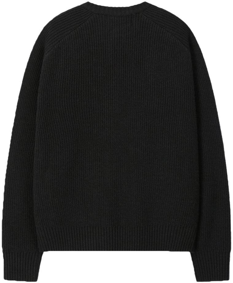 Tonywack Maglione Knitted Zip-Up Merino Nero Zwart
