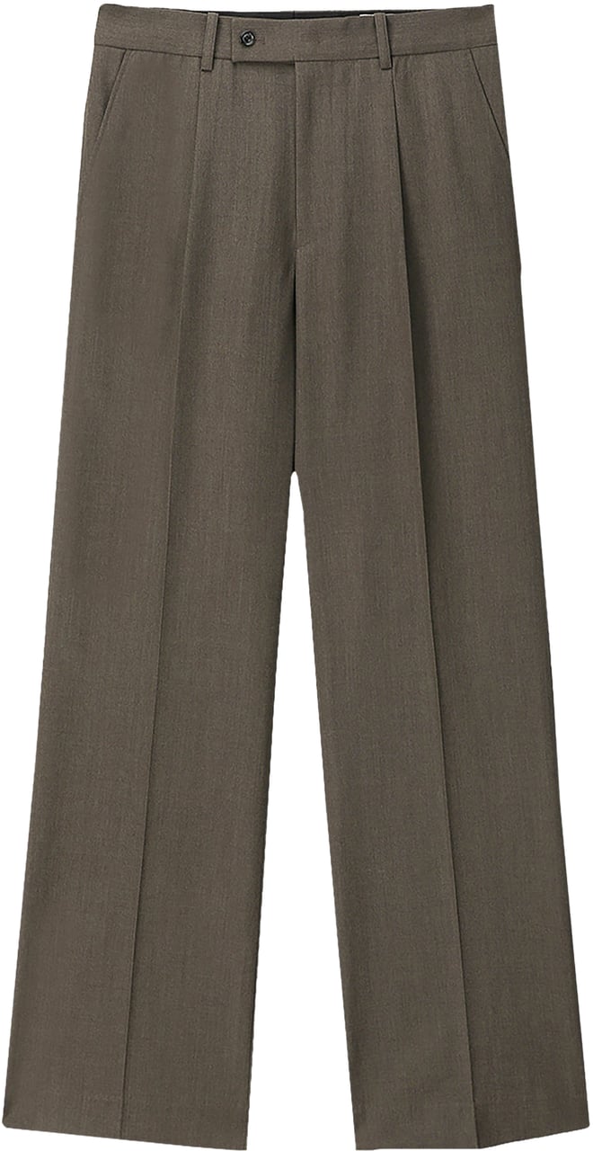 Tonywack Pantalone Pleated Melange Wool Hazelnut Divers
