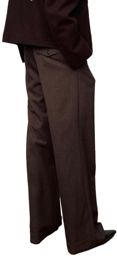 Tonywack Pantalone Pleated Melange Wool Hazelnut Divers