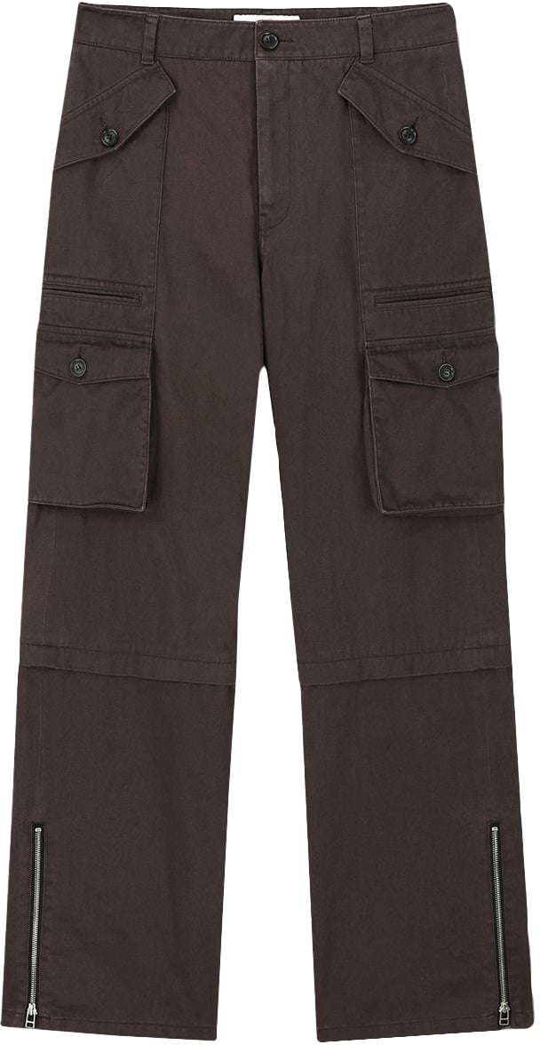 Tonywack Pantaloni Utility Cargo Garment Washed Faded Marroni Divers