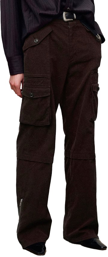 Tonywack Pantaloni Utility Cargo Garment Washed Faded Marroni Divers