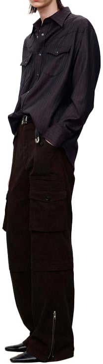 Tonywack Pantaloni Utility Cargo Garment Washed Faded Marroni Divers