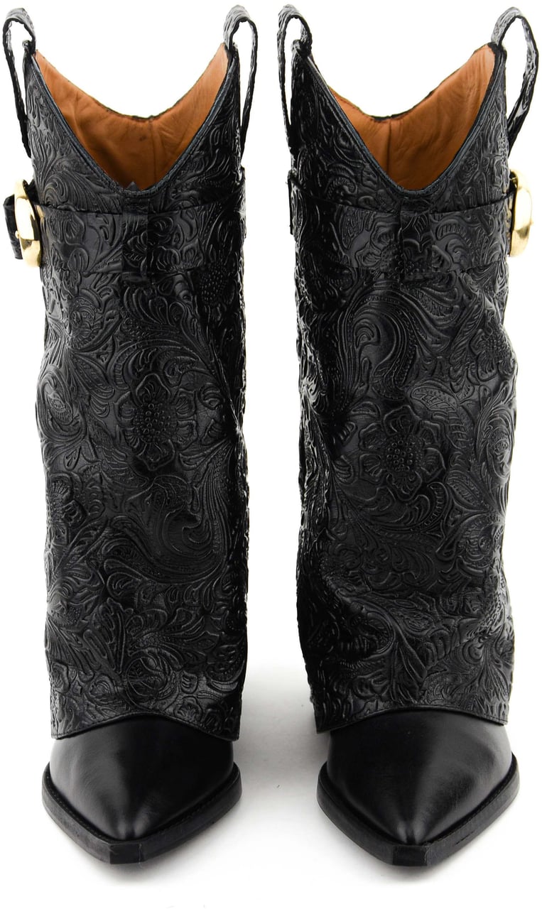 Toral Folk Low Boot Floral Black Zwart