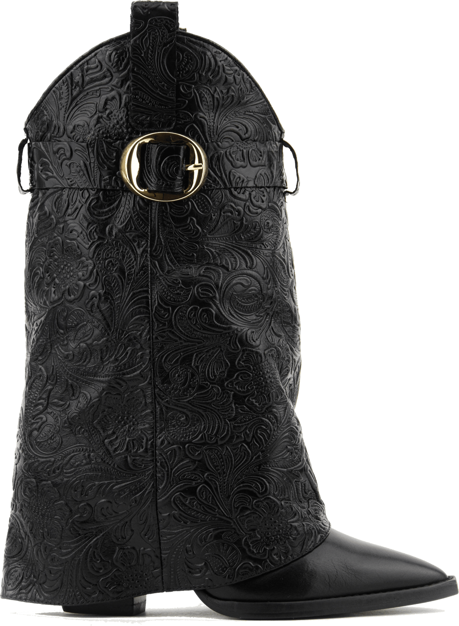 Toral Folk Low Boot Floral Black Zwart