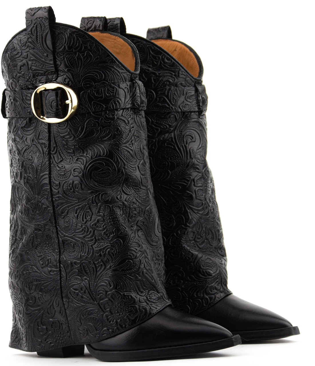 Toral Folk Low Boot Floral Black Zwart