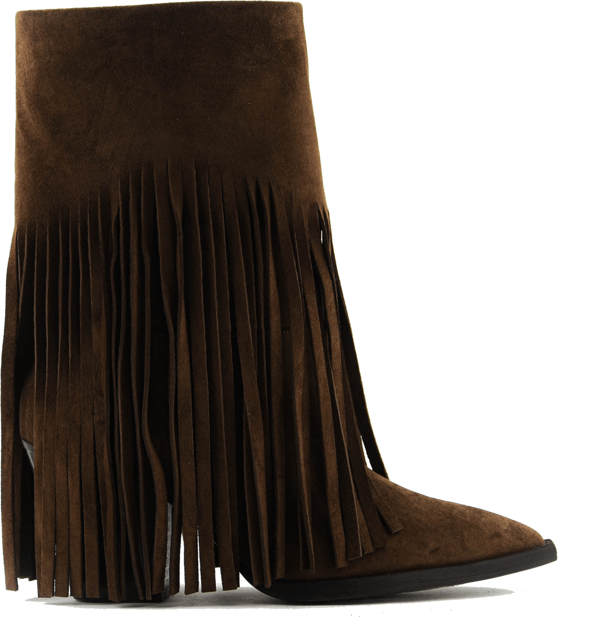 Toral Donna Basket Suede Fringe Boot Brown Bruin