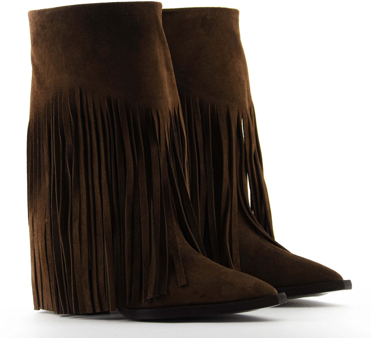 Toral Donna Basket Suede Fringe Boot Brown Bruin