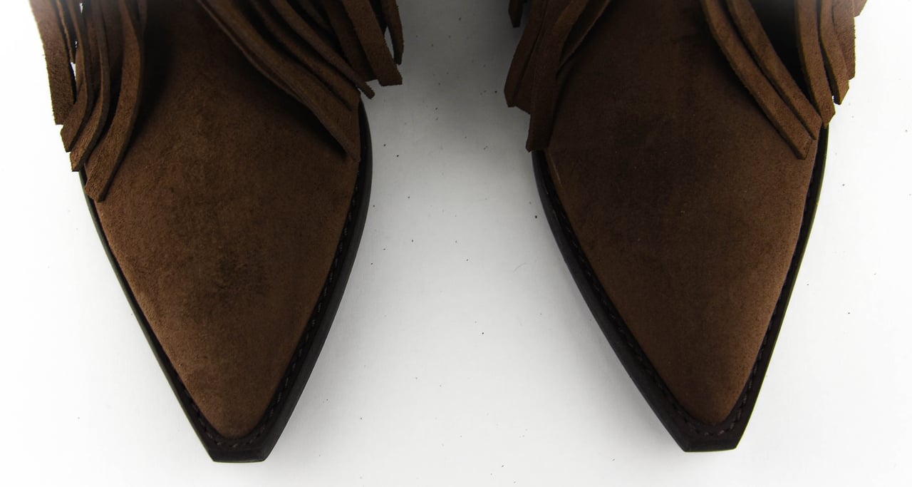 Toral Donna Basket Suede Fringe Boot Brown Bruin