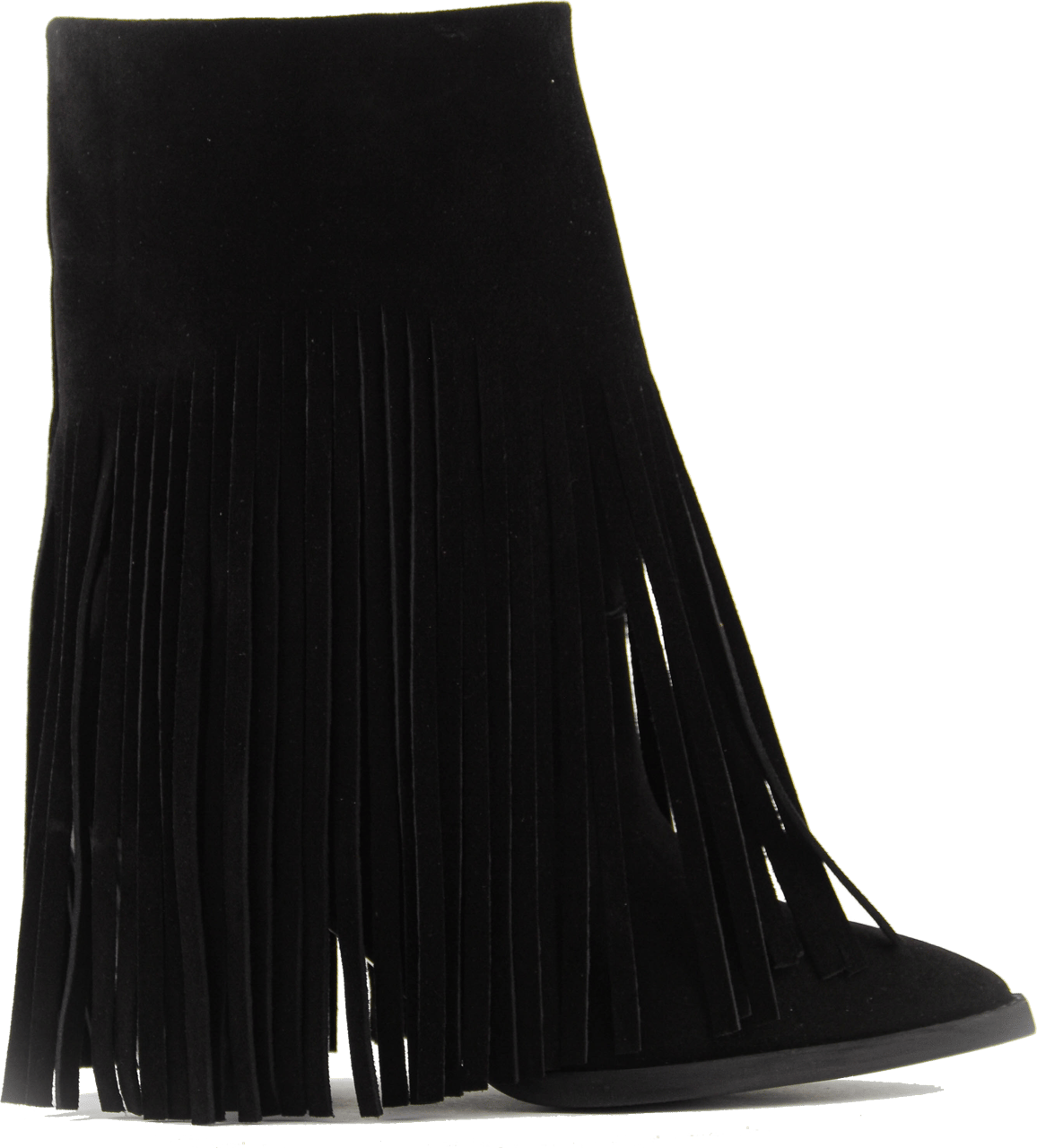 Toral Donna Basket Suede Fringe Boot Black Zwart