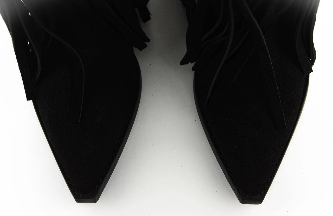Toral Donna Basket Suede Fringe Boot Black Zwart