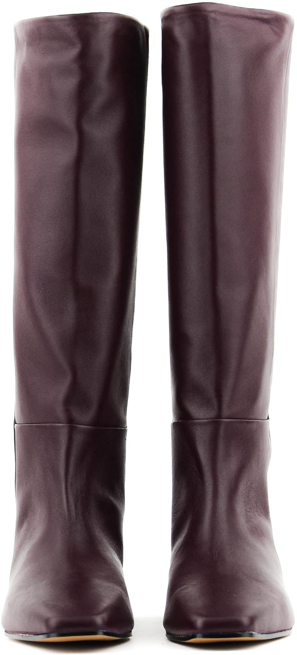 Toral Gigi Longboot Square Flat Burgundy Rood