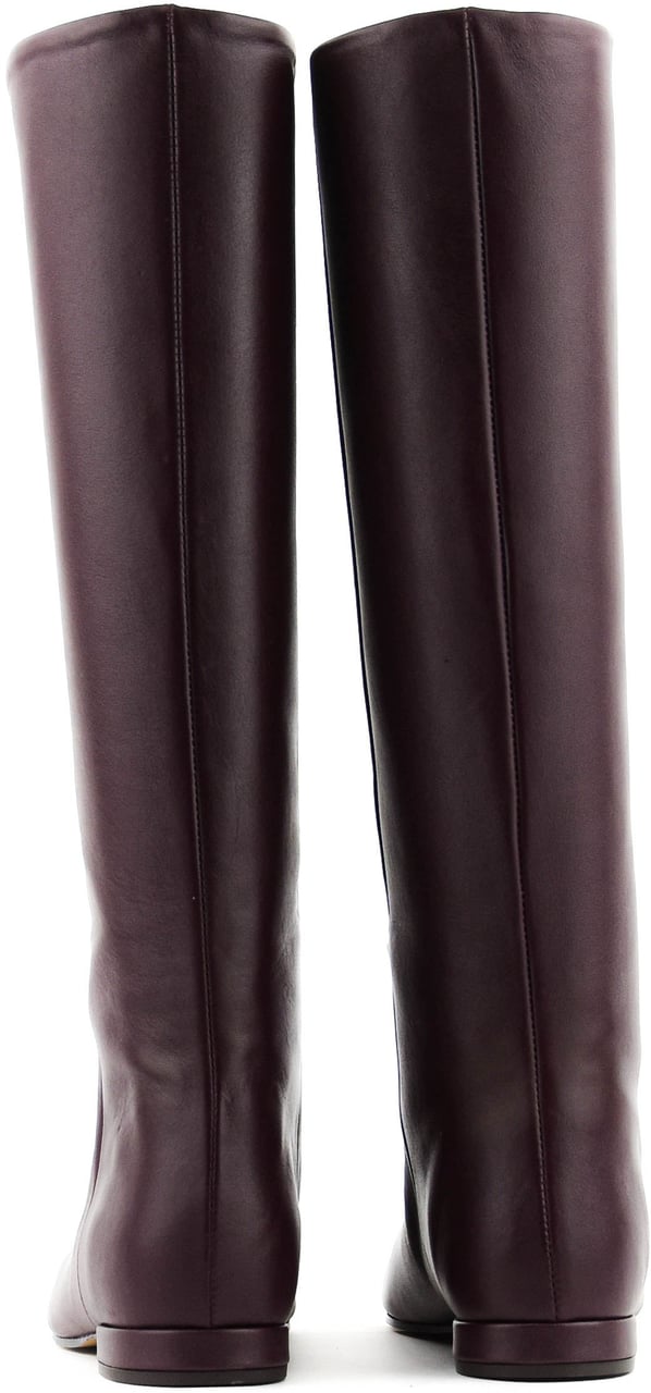Toral Gigi Longboot Square Flat Burgundy Rood