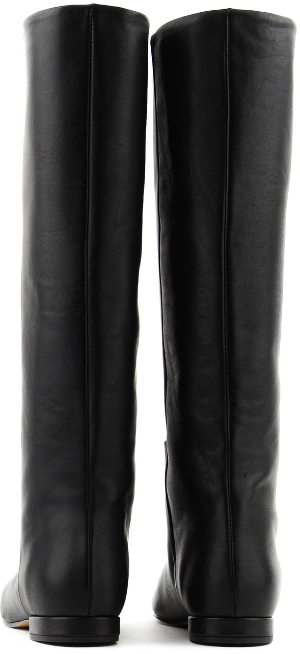 Toral Gigi Longboot Square Flat Black Zwart