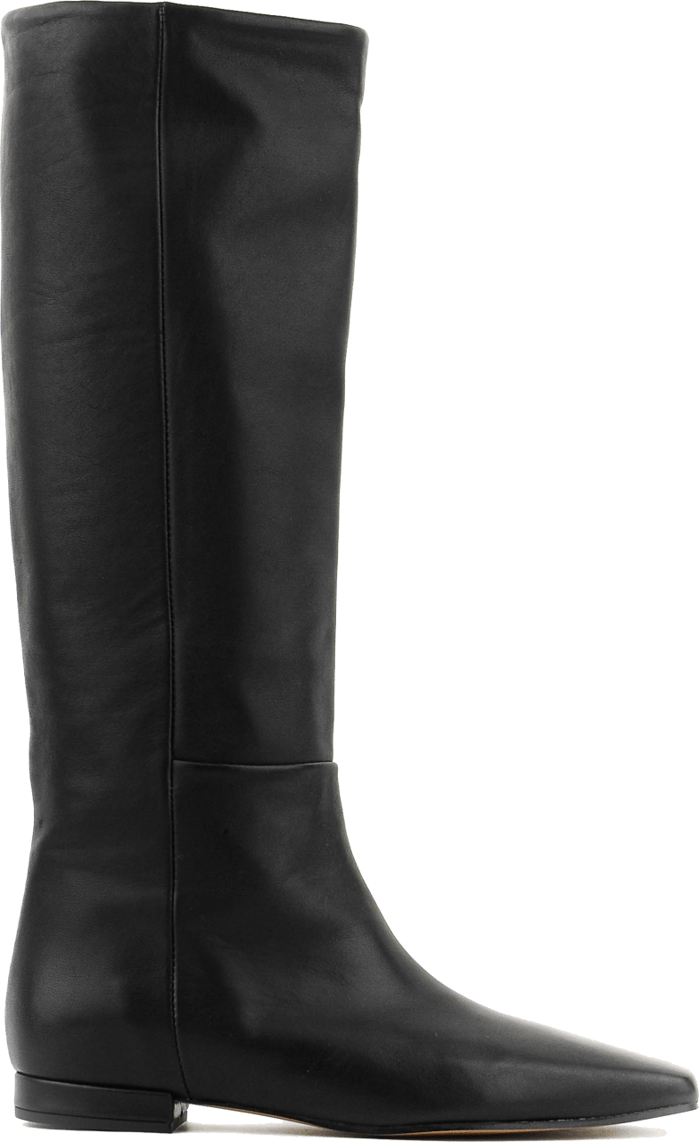 Toral Gigi Longboot Square Flat Black Zwart