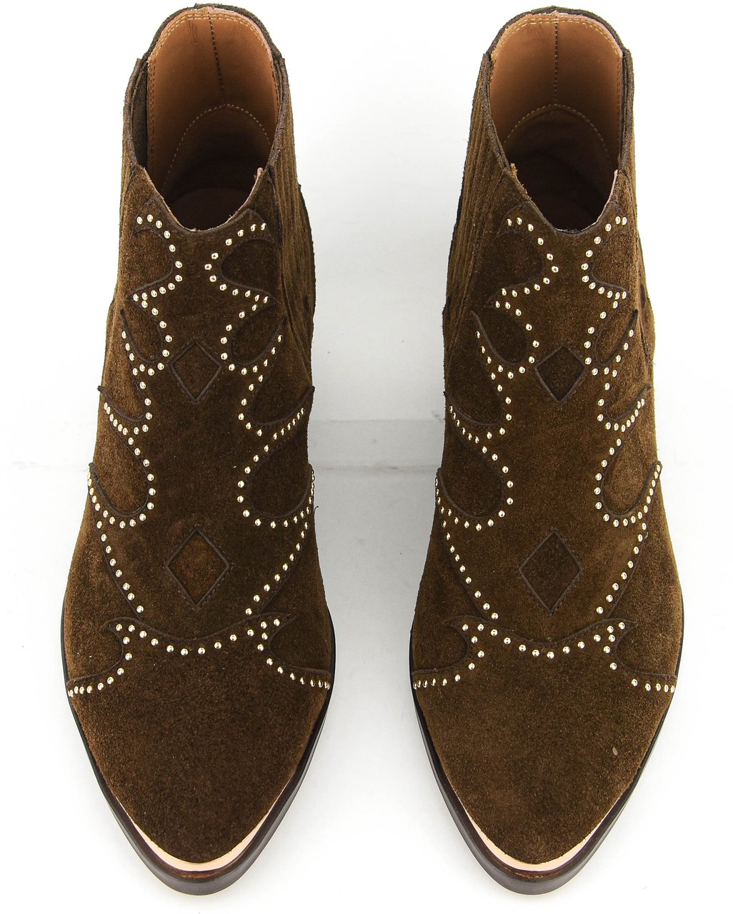 Toral Sonia Studs Bootie Brown Suede Bruin
