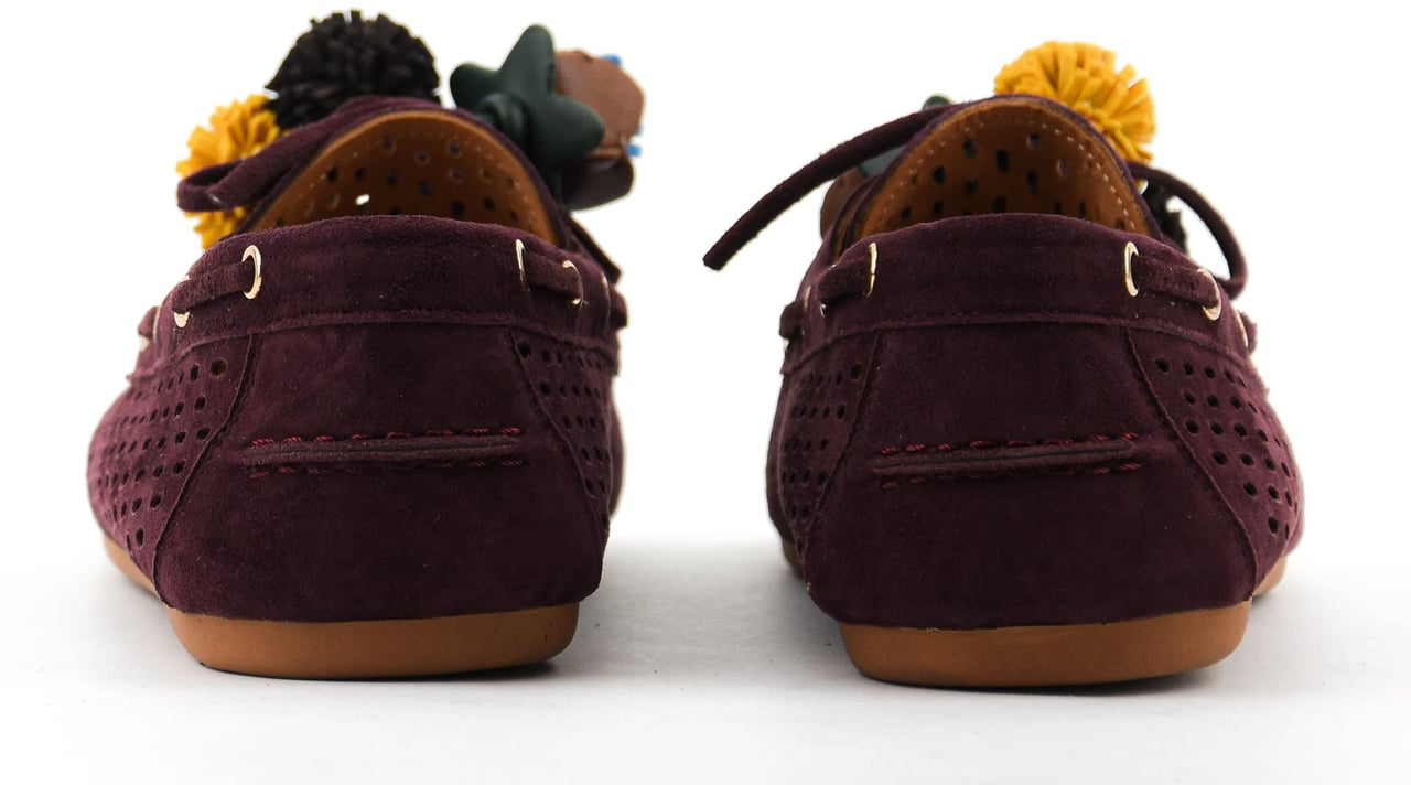 Toral Karmel Loafer Burdeos Pompom Rood