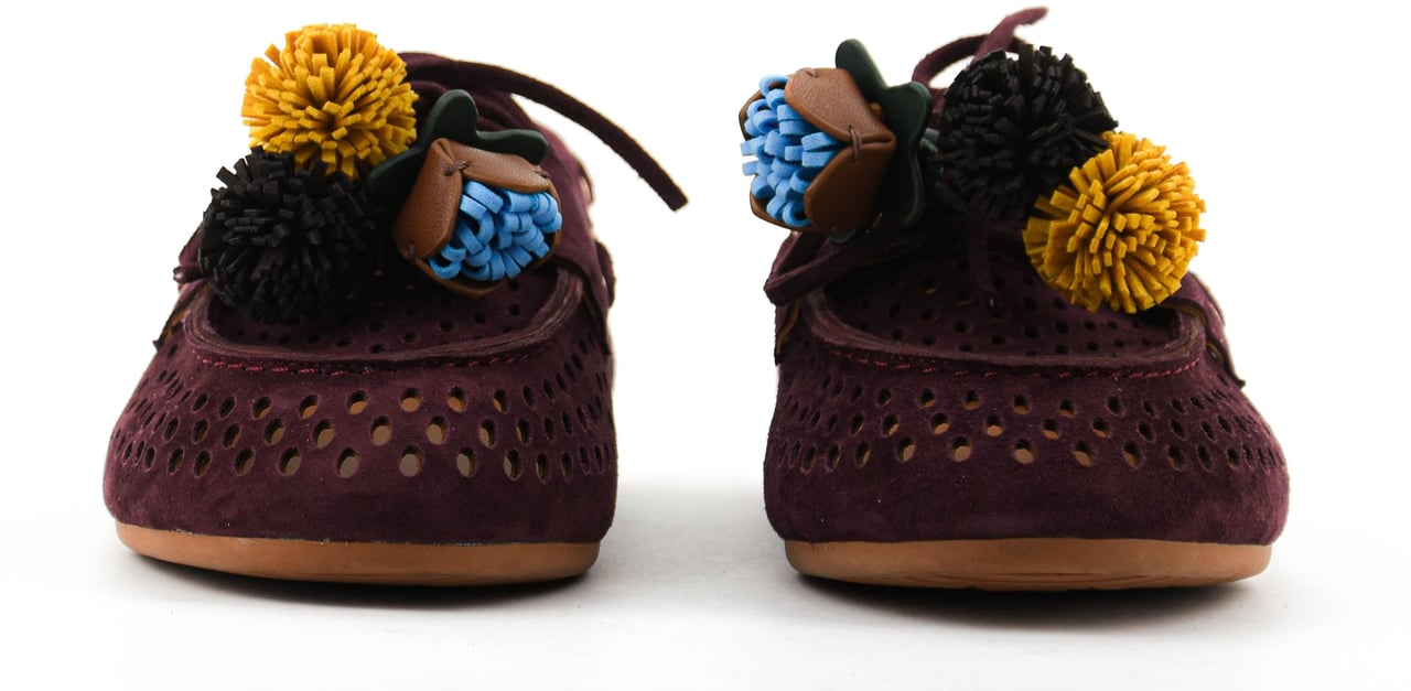 Toral Karmel Loafer Burdeos Pompom Rood