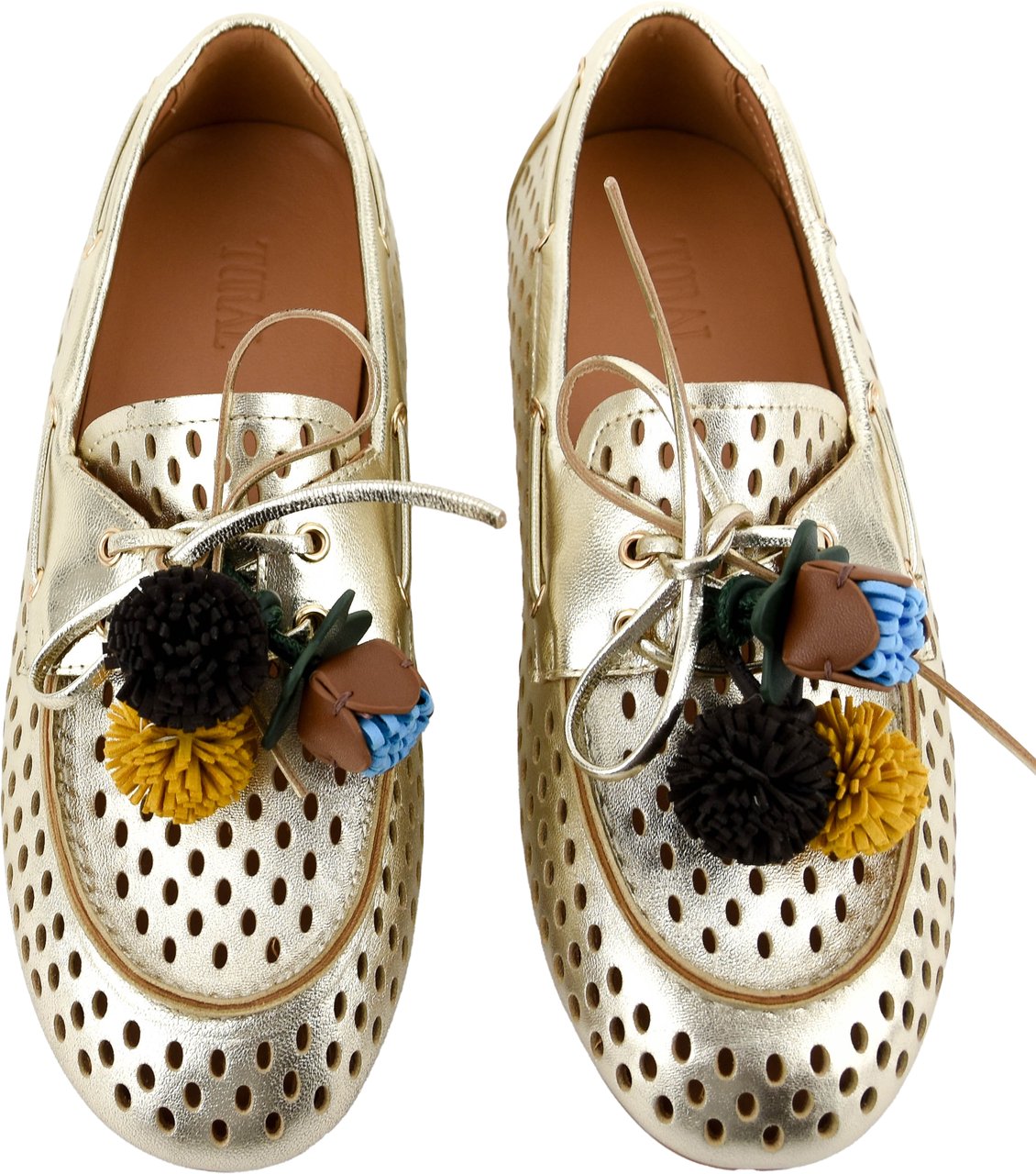 Toral Karmel Loafer Champagne Pompom Divers