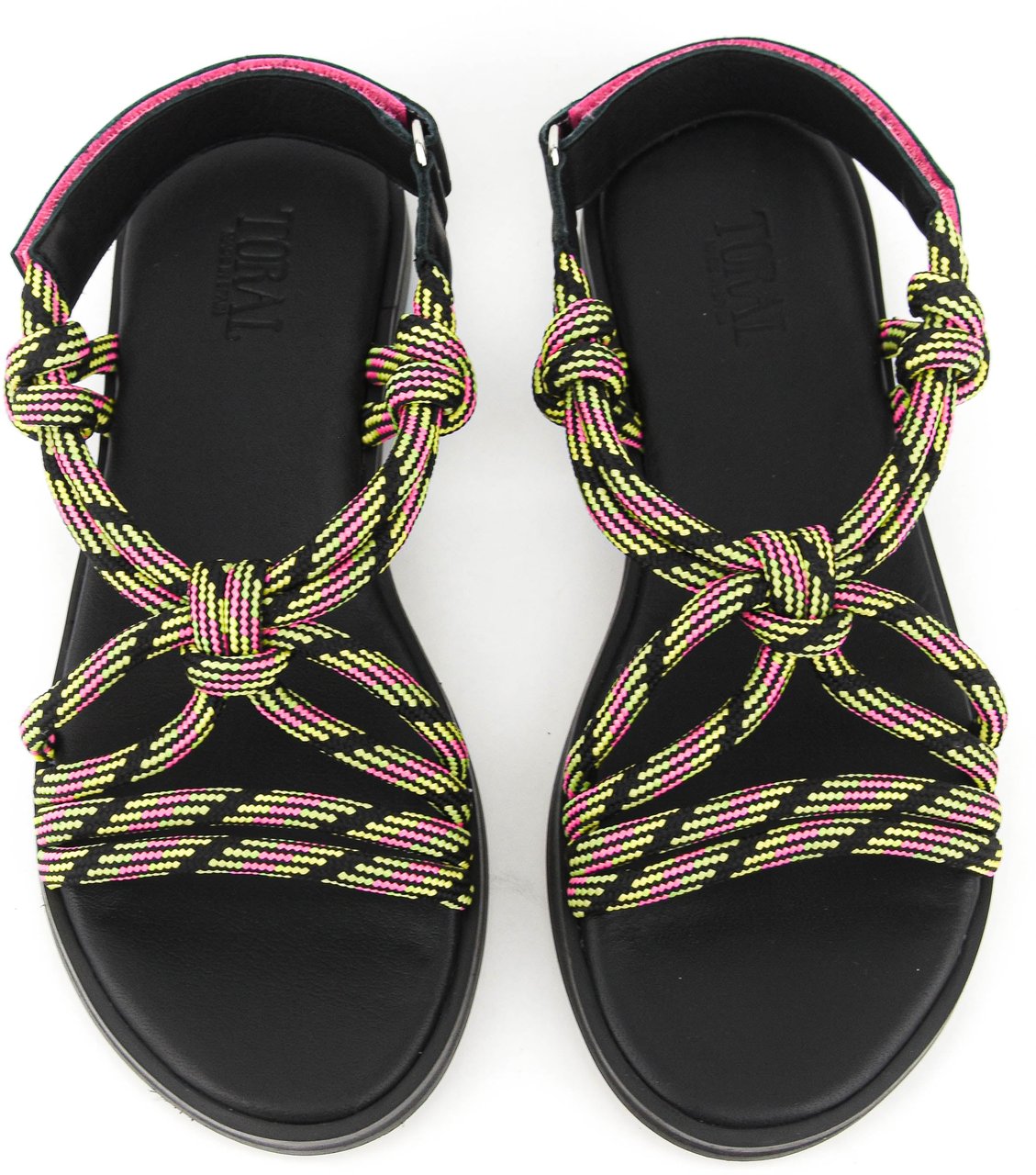 Toral Devon Rope Sandal Pink Black Multi Roze