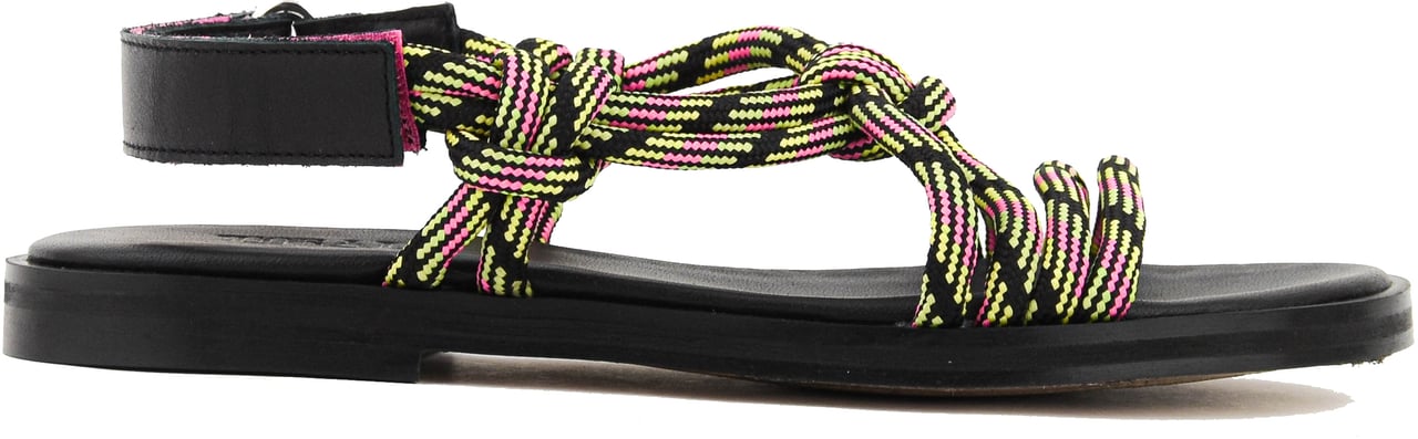 Toral Devon Rope Sandal Pink Black Multi Roze