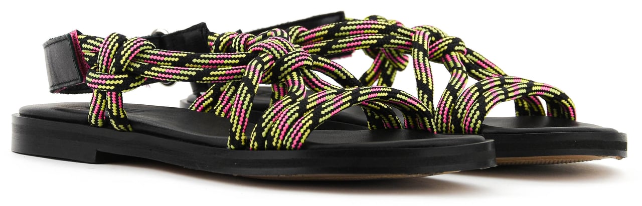 Toral Devon Rope Sandal Pink Black Multi Roze