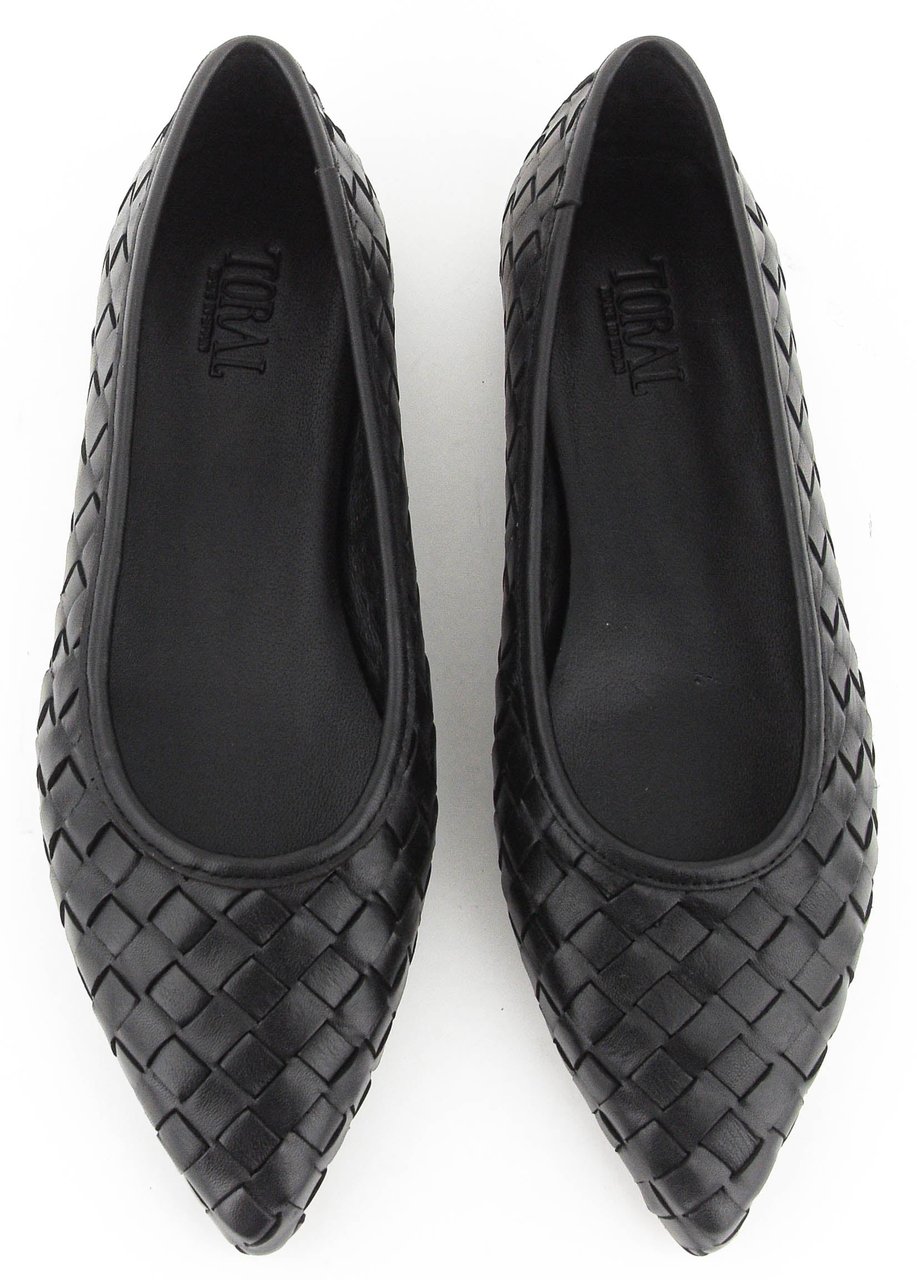 Toral Ginebra Ballerina Black Woven Zwart