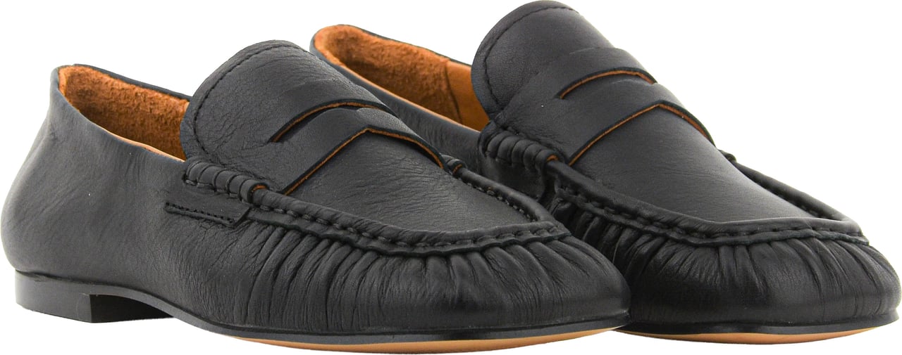 Toral Penny Loafer Black Leather Zwart