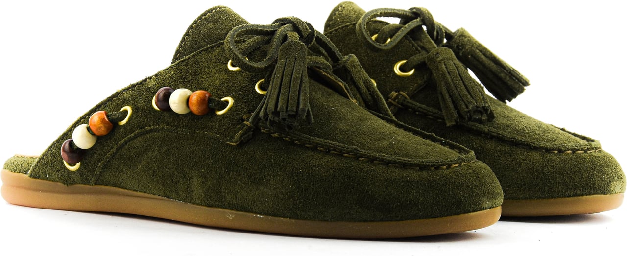Toral Boat Loafer Mule Military Groen