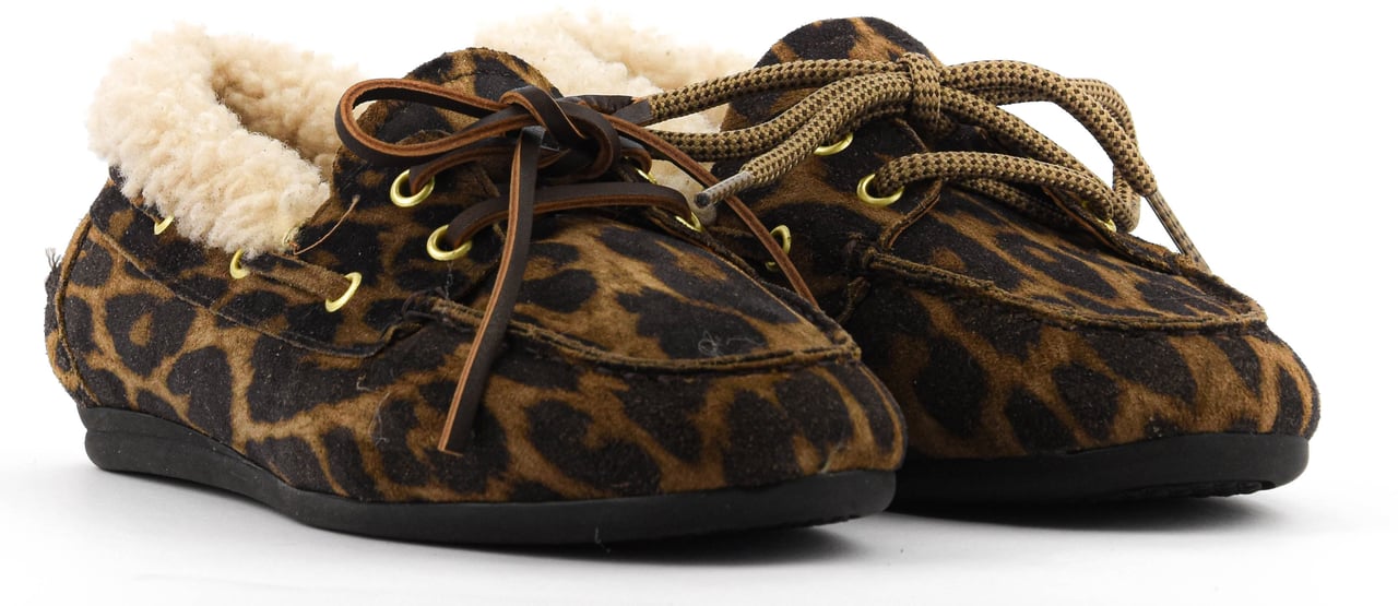 Toral Nahua Leopard Boat Shoe Shearling Bruin