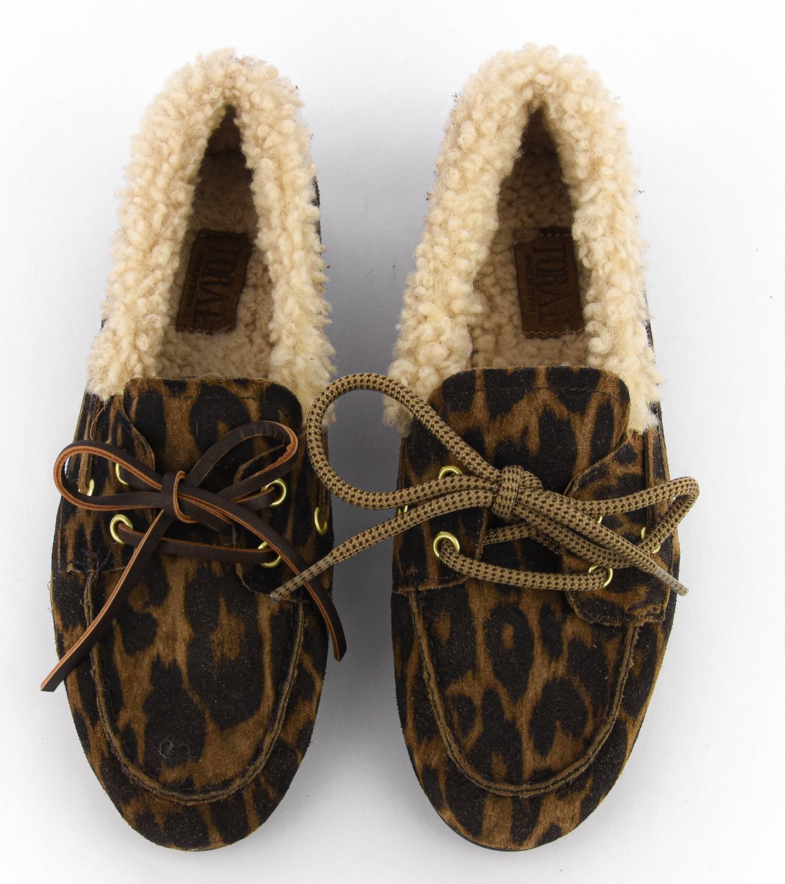 Toral Nahua Leopard Boat Shoe Shearling Bruin