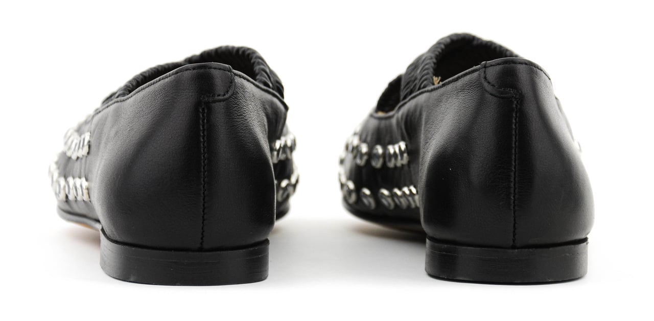 Toral Silvie Crystals Criss Cross Ballerina Black Zwart