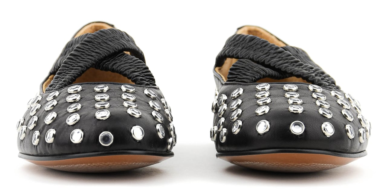 Toral Silvie Crystals Criss Cross Ballerina Black Zwart