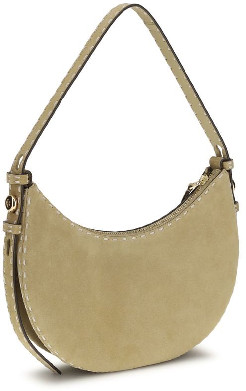 Tory Burch Tory Burch Beige Calf Leather Bos Taurus Shoulder Bag Zwart