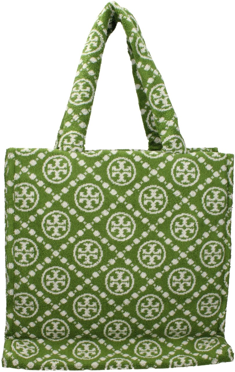 Tory Burch Tory Burch Green Cotton-Like Shoulder Bag Groen